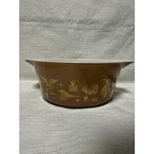 Vintage Pyrex 475-B 2 1/2 Qt Early American White Nesting Round Handles *No Lid*